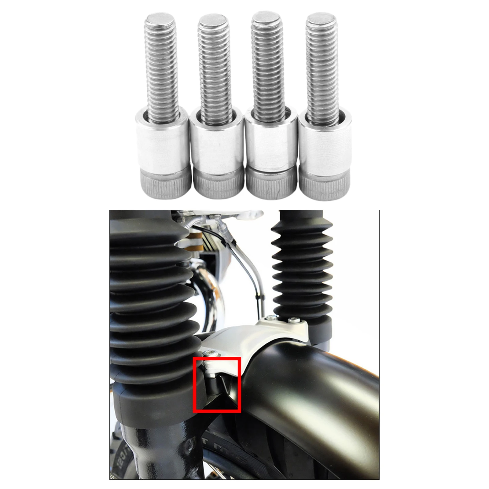 4X Cnc Parafango Anteriore Distanziatore Riser Parafango Staffa Bulloni Per Bmw R Ninet Racer Bmw R Ninet Urban G / S Bmw R Ninet Scrambler