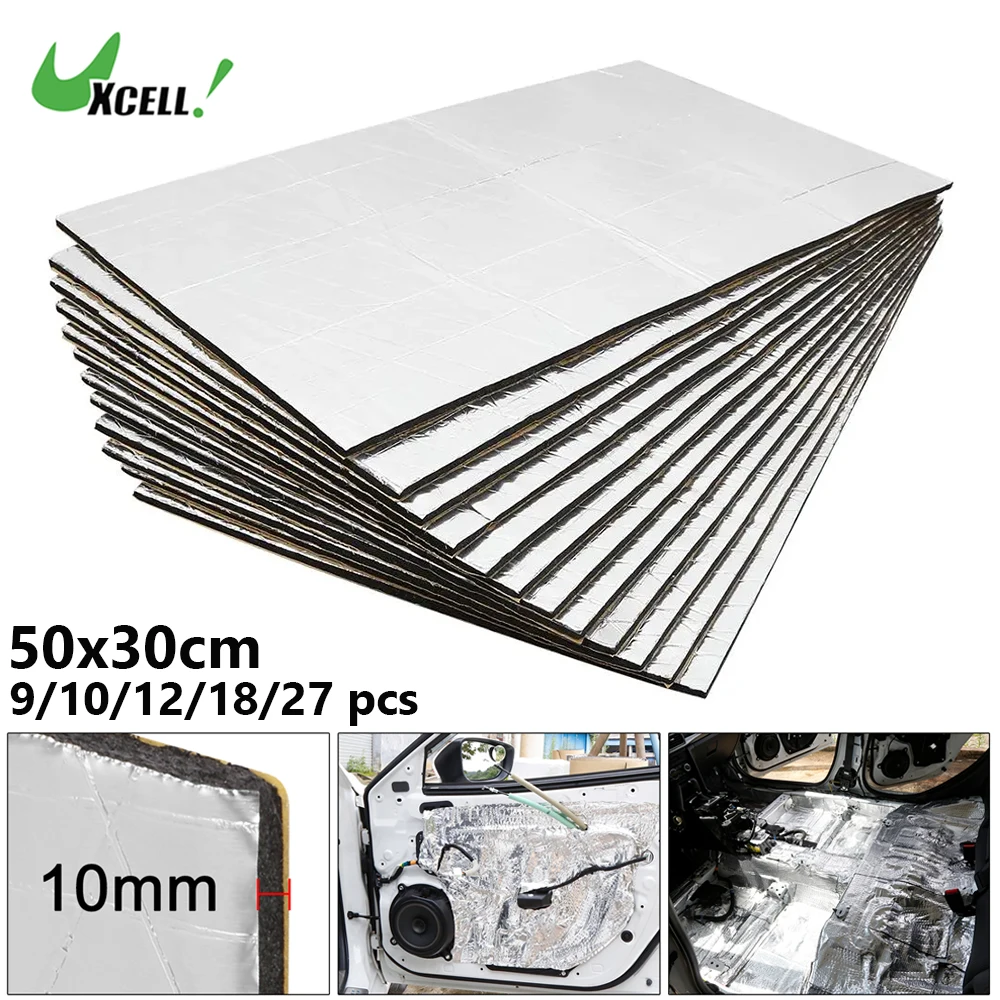 Uxcell 9/12 Pz 50*30Cm Fonoassorbente Isolamento Termico Tappetino Cofano Auto Copertura Posteriore Armaflex Insonorizzazione Fonoassorbente Pad Isola