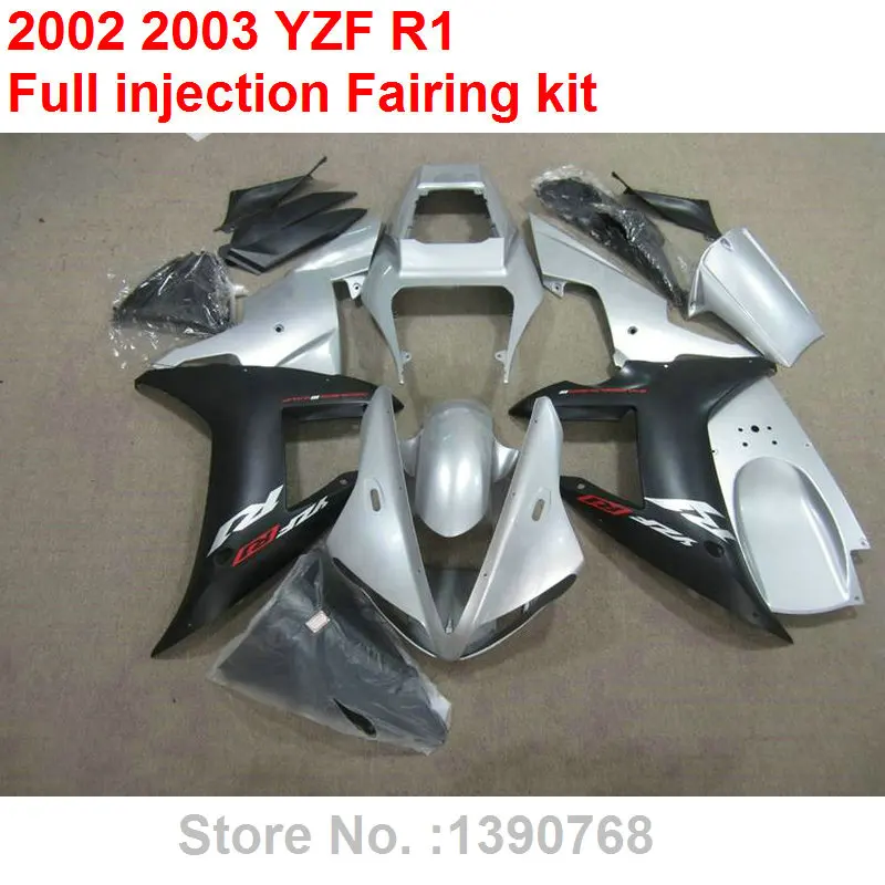 Kit Carrozzeria Per Carene Stampi Ad Iniezione Yamaha Yzf R1 02 03 Kit Carene Moto Argento Nero Yzfr1 2002 2003 Bc09