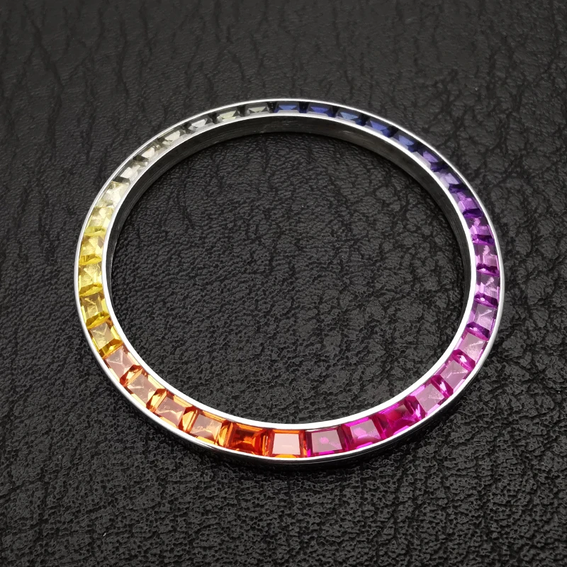 Castone Diamantato Con Gemme Arcobaleno Per 31Mm 34Mm 36Mm 41Mm Datejust, Parti Di Orologi