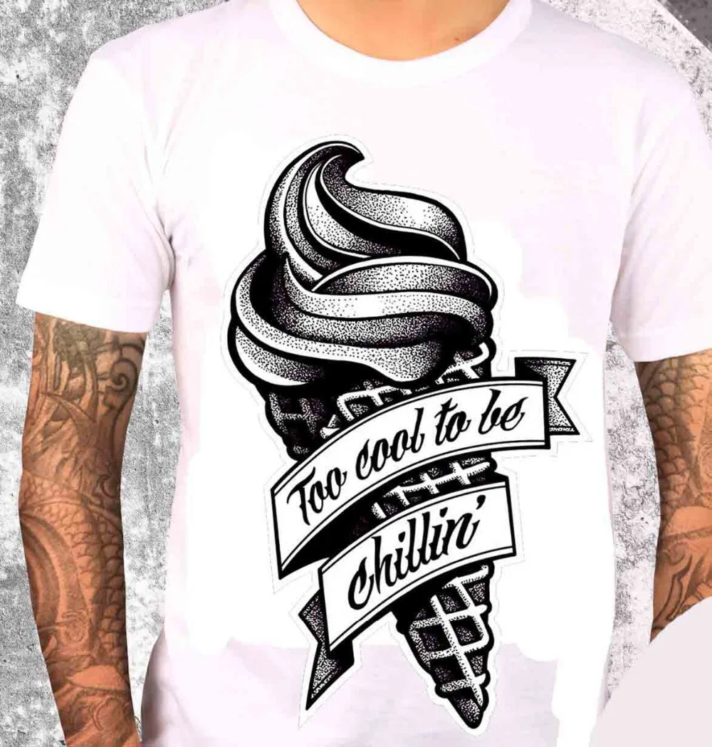 Moda Estate Uomo Abbigliamento Di Marca Estate Top T-Shirt Hip Hop Tatuaggio Tradizionale Uomo Gelato Estate 2016-Camicie Personalizzate