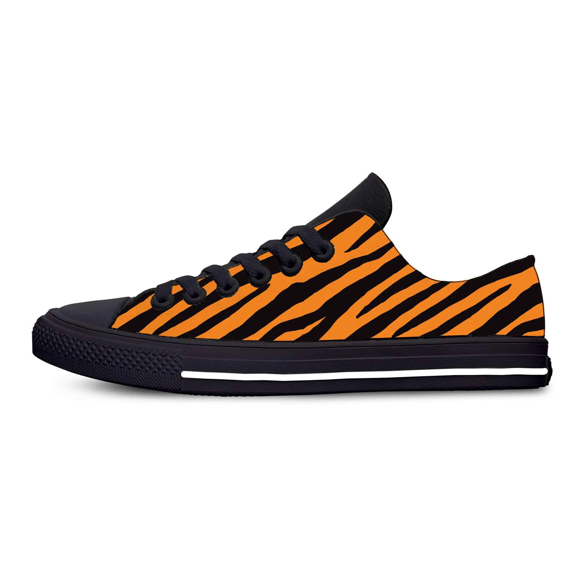Hot Cool Anime Cartoon Manga Tiger Stripe Pattern Aesthetic Casual Cloth Shoes Low Top Men Women Sneakers Classic Board Shoes