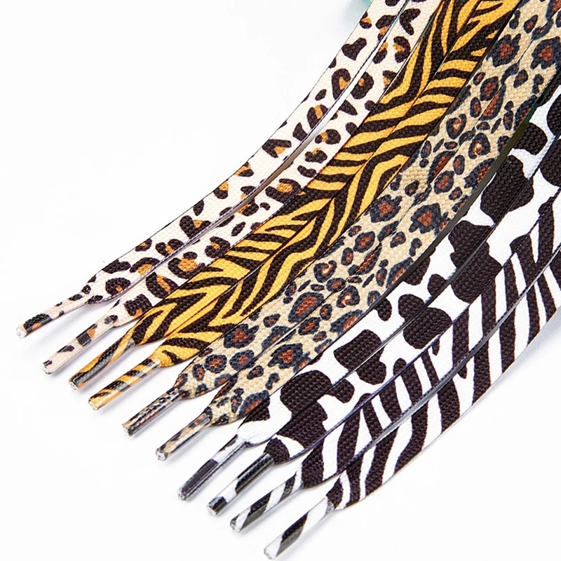 Classic Animal Patten Print Lacci Delle Scarpe Creative Unisex Sneakers Canvas Shoe Lace Flat Leopard Zebra Tiger Snake Lacci Delle Scarpe Strings