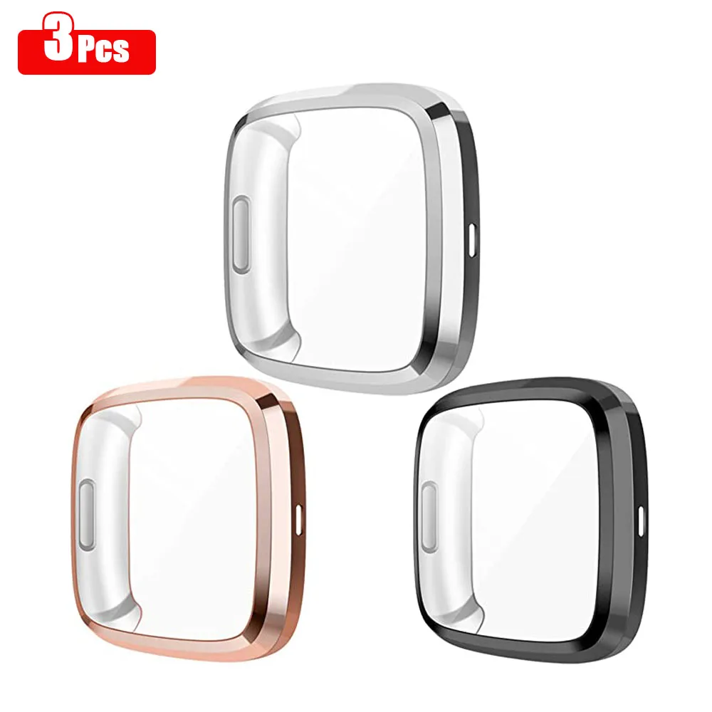 Custodia Morbida In Tpu Da 3 Pezzi Per Fitbit Versa 2/Versa 3/Versa Sense Cover Custodia Protettiva Per Schermo Per Fitbit Versa 2/Versa 3/Versa Sense