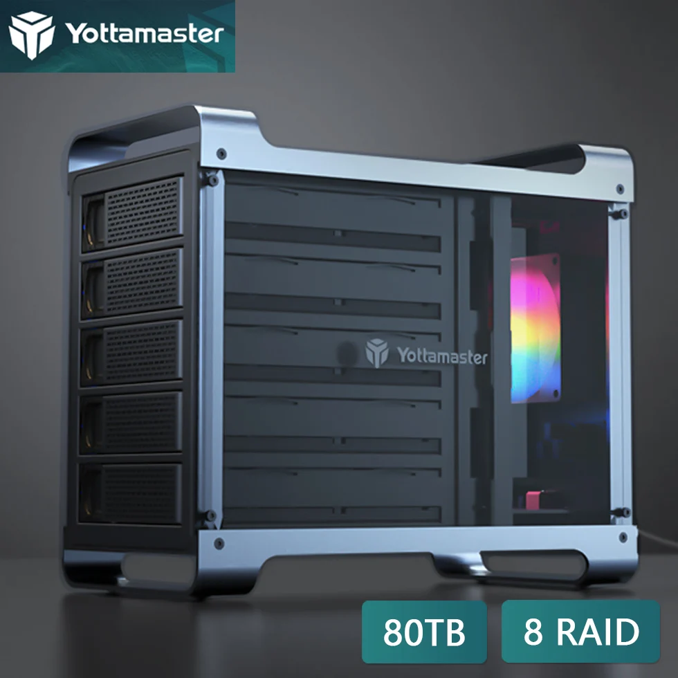 Yottamaster 2.5 3.5 Pollici Sata Hdd Ssd Enclosure 4/5 Bay Raid Custodia Esterna Casa Multi Slot Port Hard Drive Box Per Nas Storage