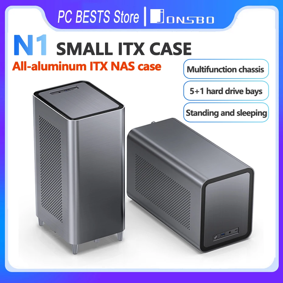 Jonsbo N1 Small Chassis Nas Storage Server All-In-One Multimedia 5Disk 6Disk Hot-Swap Chassis Verticale E Orizzontale Due Design