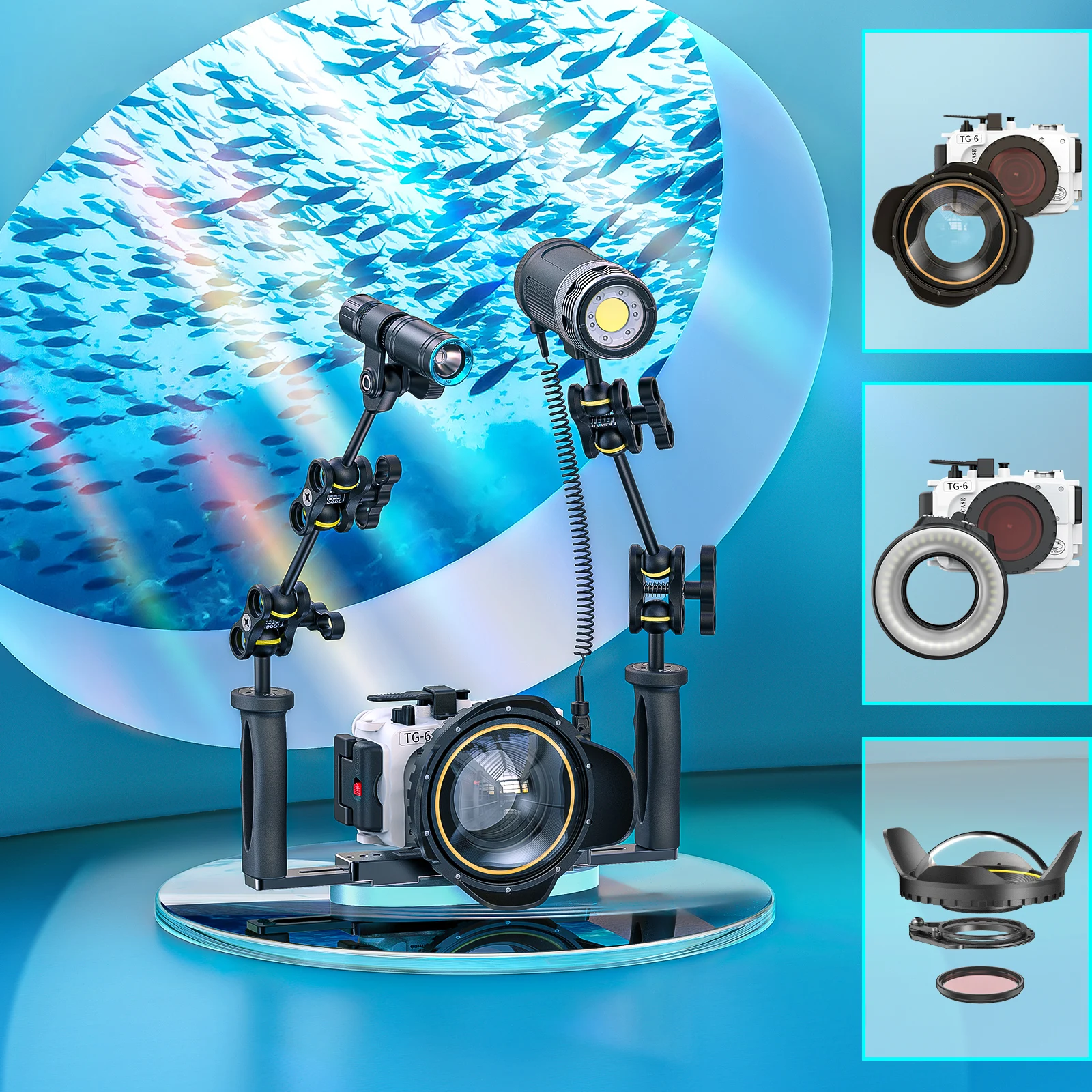 Custodia Seafrogs Per Olympus Tg 6 Scuba Diving Photography Equipment Tg-6 Custodia Per Fotocamera 40 M Accessori Impermeabili