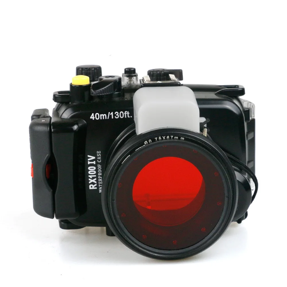 Per Sony Rx100-Iv Dsc-Rx100 Iv Rx100Iv Mark Iv M4 Mark 4 Subacquea Macchina Fotografica Impermeabile Custodia + 67 Millimetri Diving Filtro Rosso