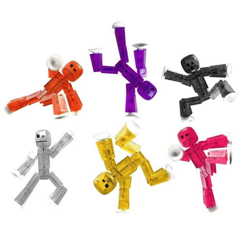 2Pcs Stikbot Screen Animation Toy Shed Doll Con Ventosa Diy Creat Sticky Robot Animation Film Stikbot Toy Regalo Di Natale Colore Casuale