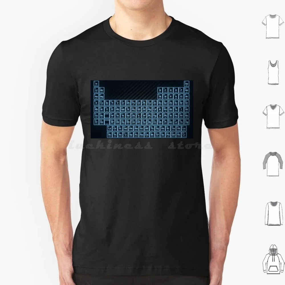 Blue Glow Tube Tavola Periodica T Shirt 6Xl Cotone Cool Tee Tavola Periodica Chimica Tavole Periodica Scienza Accurata 118 Moderna
