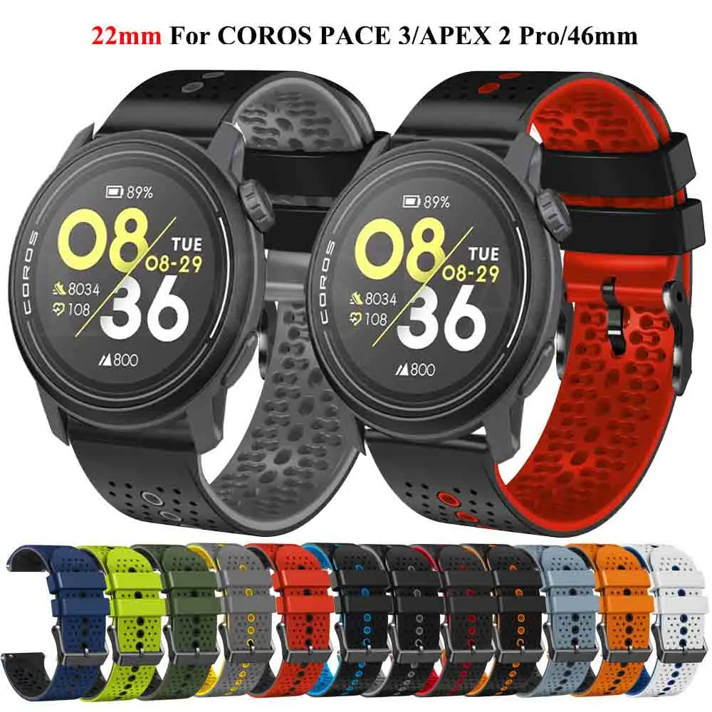 Cinturino Di Ricambio Caldo Da 22Mm Per Bracciale In Silicone Coros Pace 3 Per Cinturino Coros Pace 3/Apex 2 Pro/Apex Pro/Apex 46Mm