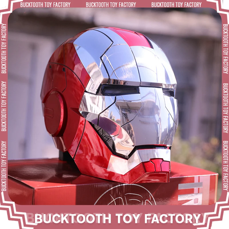 Avengers Iron Man Machine Helmet Mk5 War Cosplay 1:1 Electric Open Close Cinese Inglese Voice Remote Control Toy Festival Gifts
