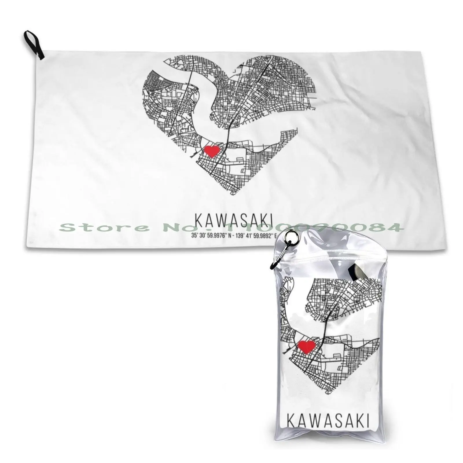 Heart City Map (Giappone) Asciugamano Ad Asciugatura Rapida Palestra Sport Bath Portable Unsc Odst Masterchief Reach Military Covenant War Scifi