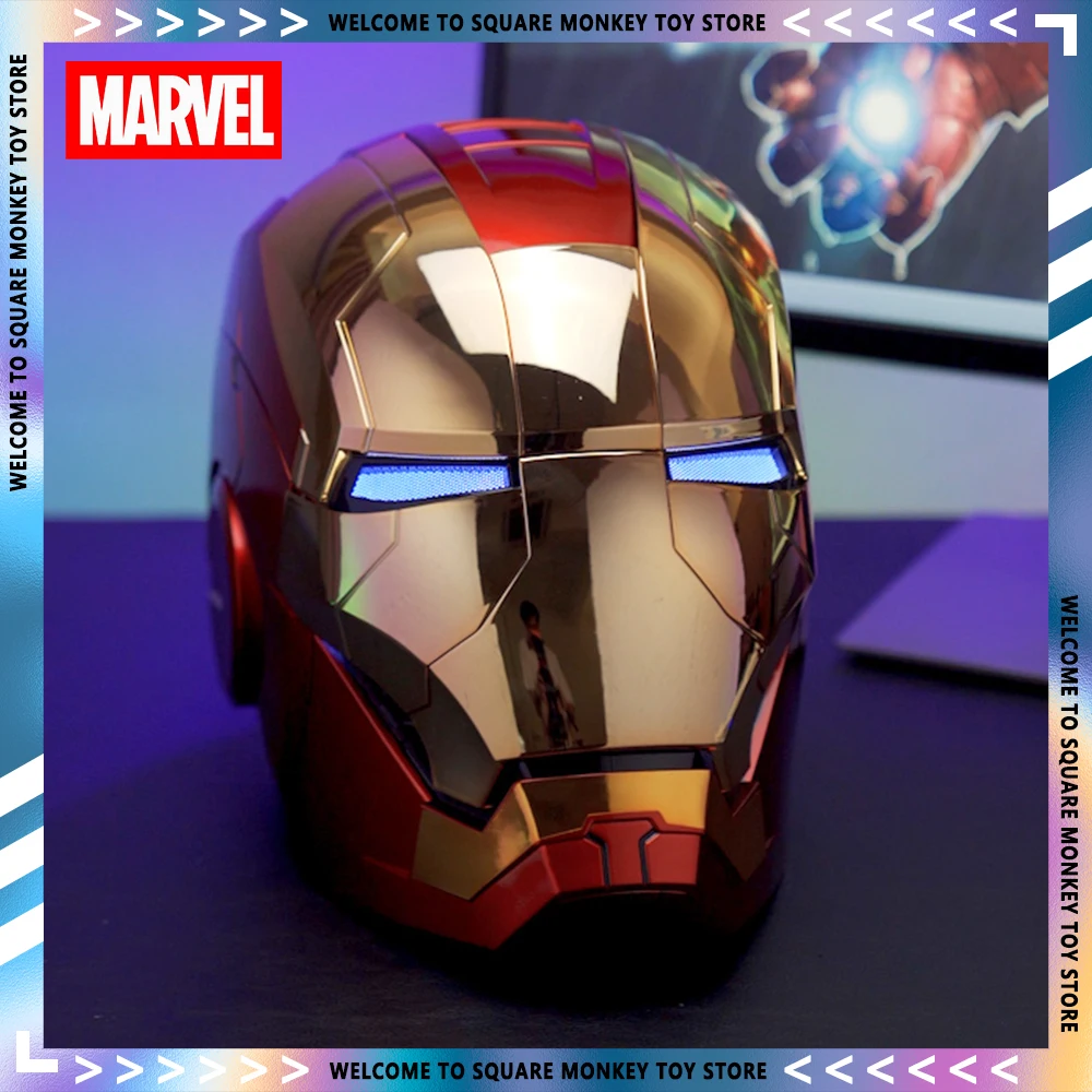 Iron Man Helmet Mk5 Mk7 1:1 Avengers War Machine Cosplay Electric Open Close English Voice Remote Control Toys Regali Di Natale