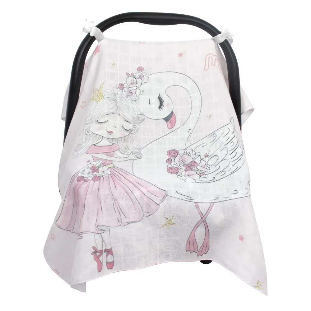 Copertina In Mussola Stampata Princess-Swan Figured Board