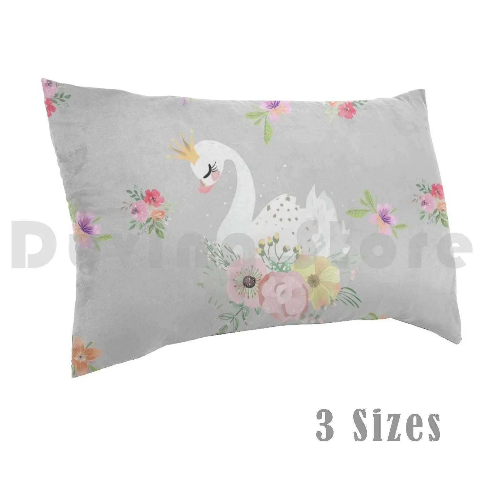 Federa Per Cuscino Floreale Little Swan Fai Da Te 50X75 Odette Ballet Swan Lake Swan Con Corona Fiori Swan Princess Cute Baby