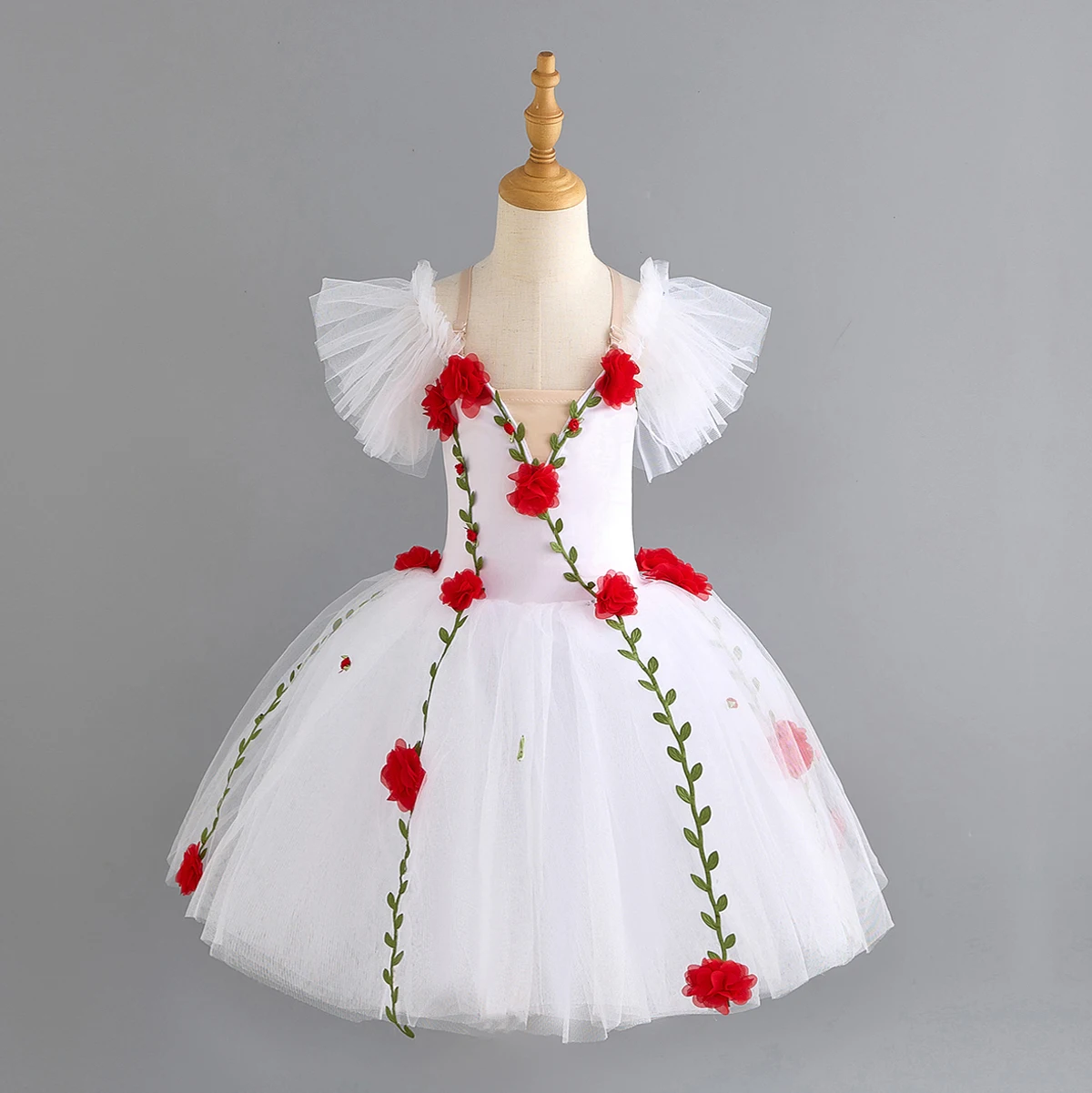 Bambini Ballet Tutu Dress Flower Women Dance Performance Costumes Swan Dance Performance Costumes Party Princess Dress Girls