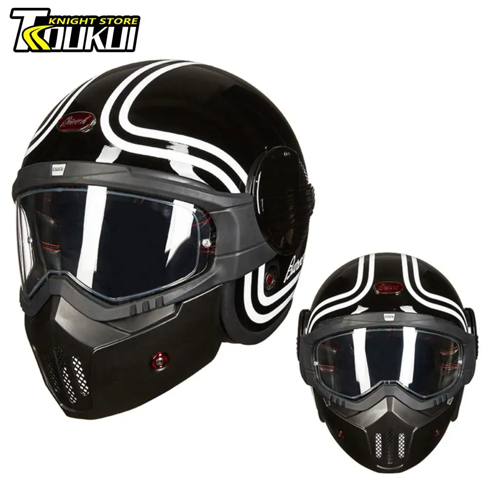 Casco Moto Casco Modulare Vintage Casco Moto Open Face Casco Flip Up Capacete De Moto Caschi Per Moto Scooter