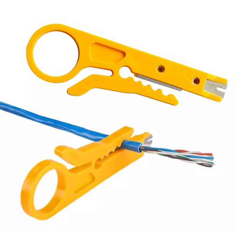 1Pc Mini Pocket Portable Wire Stripper Knife Crimper Pinze Strumento Di Crimpatura Spelafili Tagliafili Crimpatrice Parti Di Utensili
