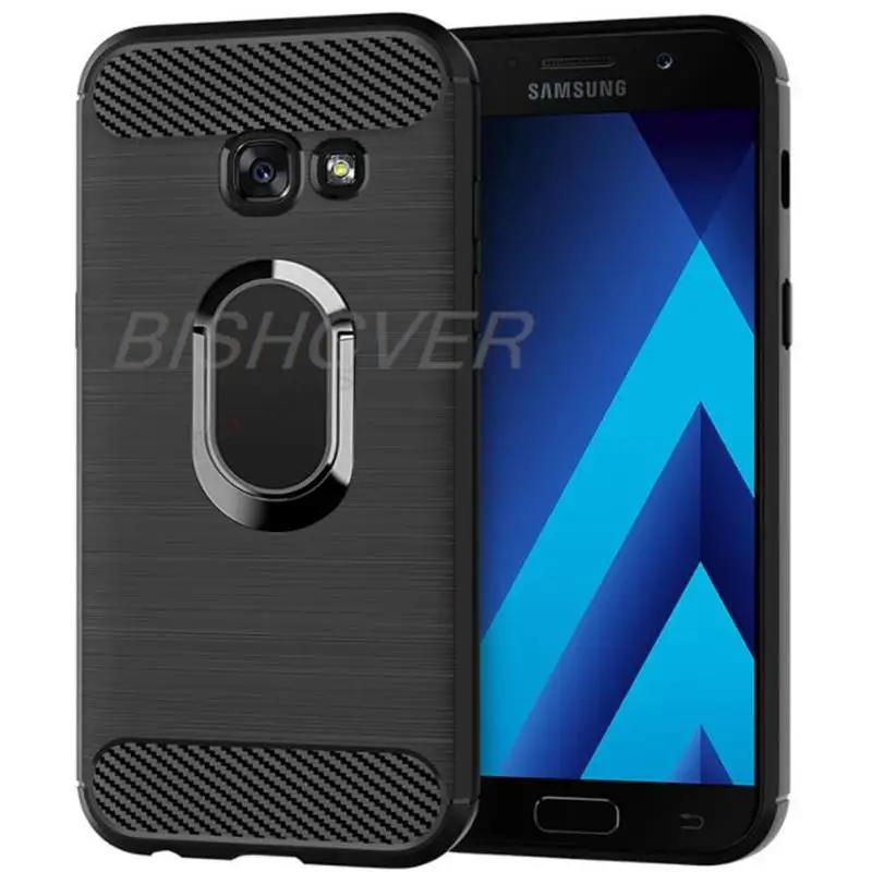 Custodia Morbida Spazzolata In Fibra Di Carbonio In Silicone Per Samsung Galaxy A5 2017 A5200 A520F Custodia Protettiva Per Supporto Per Anello