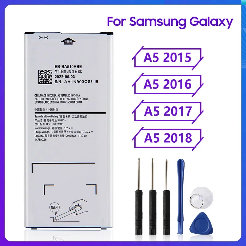 Batteria Del Telefono Eb-Ba510Abe Eb-Ba510Aba Per Samsung Galaxy A5 2015 A5 2016 Eb-Ba520Abe A5 2017 Sm-A520F A5 2018 Sm-A510F A5100
