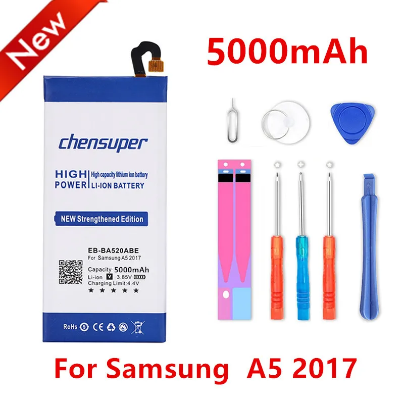 Chensuper 5000Mah Batteria Eb-Ba520Abe Per Samsung Galaxy A5 2017 Sm-A520F Sm-A520F/Ds Sm-A520K Sm-A520L Sm-A520S Batterie