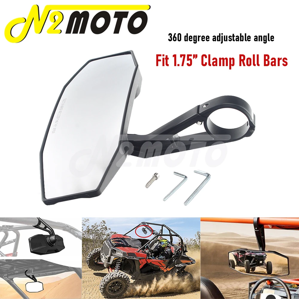 10 "Specchietto Retrovisore 1.75" Morsetto Utv Specchietti Centrali Grandangolari Per Yamaha Rhino 450 660 700 Honda Pioneer Polaris Rangers Rzr