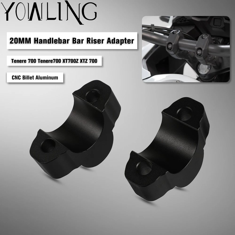 Morsetto Per Manubrio Per Montaggio Su Barra Riser Manubrio Moto 20Mm Per Yamaha Tenere 700 Tenere700 Xtz 690 T700 Xtz 700 2019 2020 2021