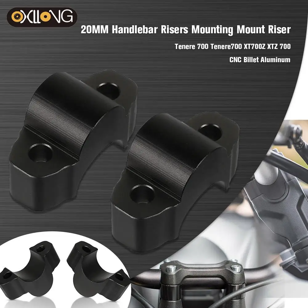 Riser Per Manubrio Per Moto 20Mm Riser Per Montaggio Su Morsetto Per Yamaha Tenere 700 Tenere700 Rally Xt700Z Xtz 700 2019 2020 2021