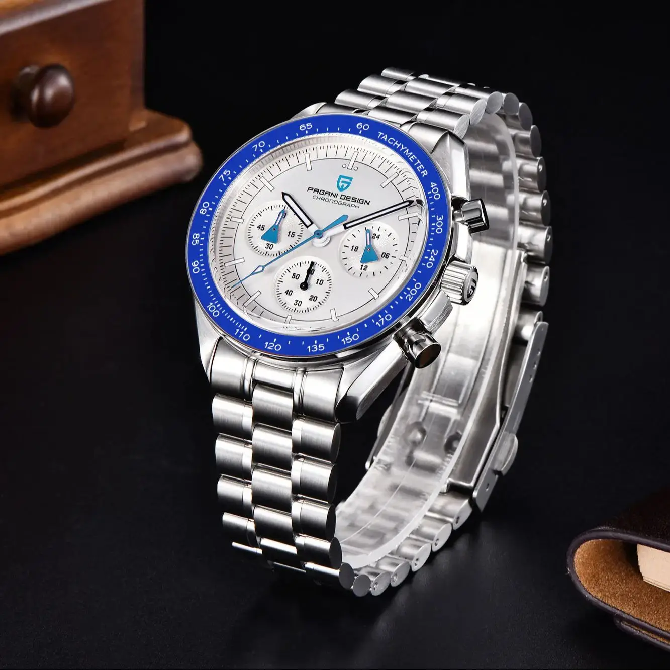 Pagani Design 2023 New Aerospace Moon Watch Men Luxury Sapphire Crystal Quartz Watch For Men Sport Speed Chronograph Vk63 Movt