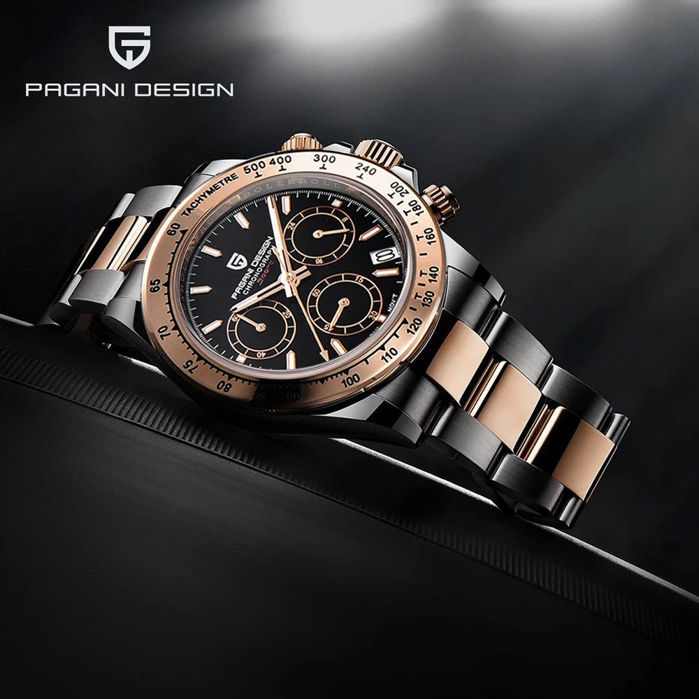 Pagani Design 2023 New Men'S Rese Gold Quartz Watch Men Brand Luxury Business Watch Men Sport Cronografo Impermeabile Vk63 Movt