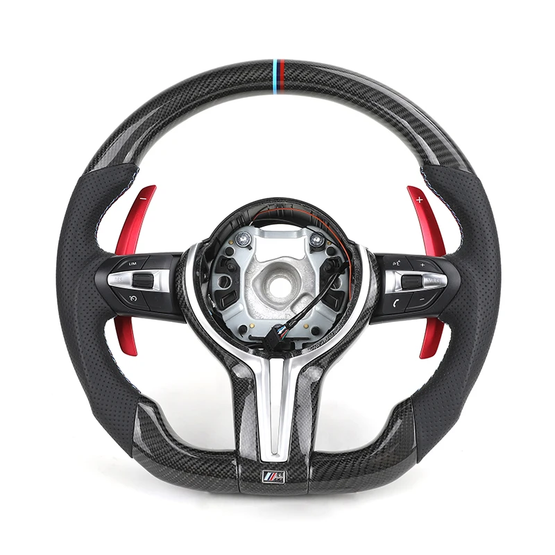 M Performance Con Cambio A Pale Rosso Volante In Pelle Di Carbonio Per Bmw I4 I8 E91 F33 F01 F16 F48 E36 E39 Lenkrad Volant