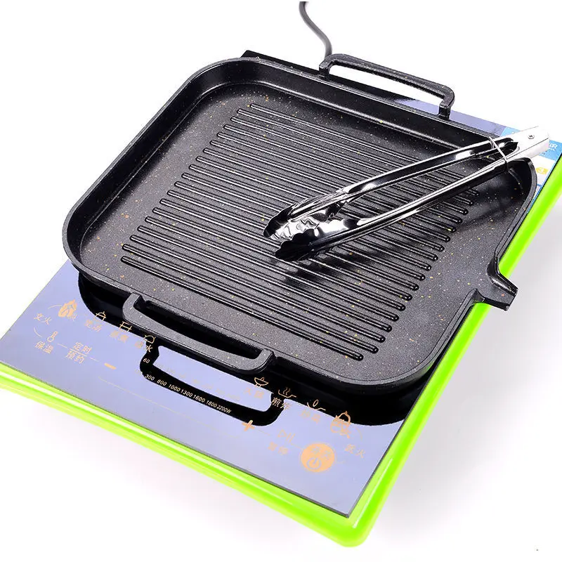 Maifan Pietra Fornello A Induzione Grill Pan Famiglia Coreano Antiaderente Senza Fumo Cassetta Grill Barbecue Bistecca Teppanyaki Pan Grill