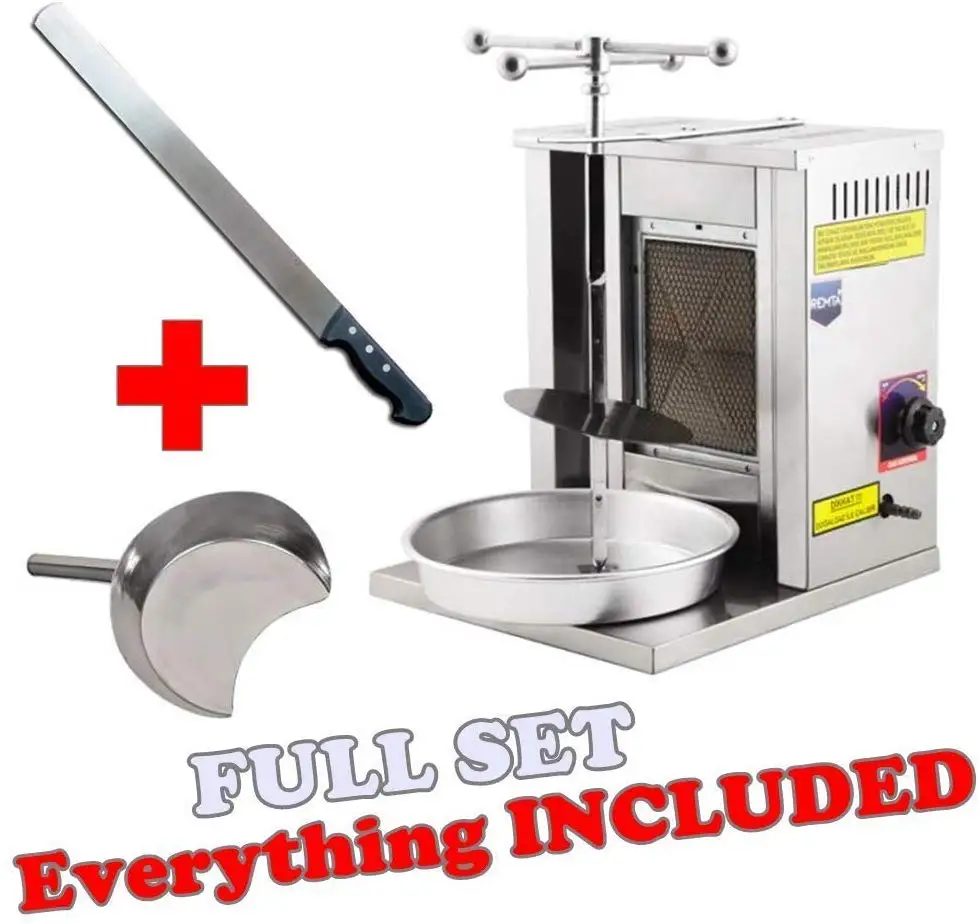 Mini Vertical Broiler Gyro Shawarma Machine Trompo Turkish Doner Kebab Set Completo Barbecue Roasters Forni Girarrosto Gas
