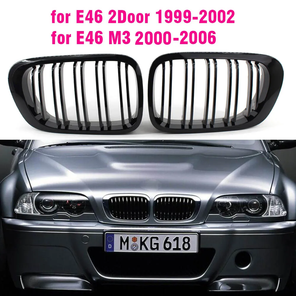 Cofano Anteriore Rene Griglia Di Lusso Griglia Snap-On Per Bmw 330Ci Coupe Cabriolet Pre-Facelift Per E46 2 Porte 1999-2002 Nero