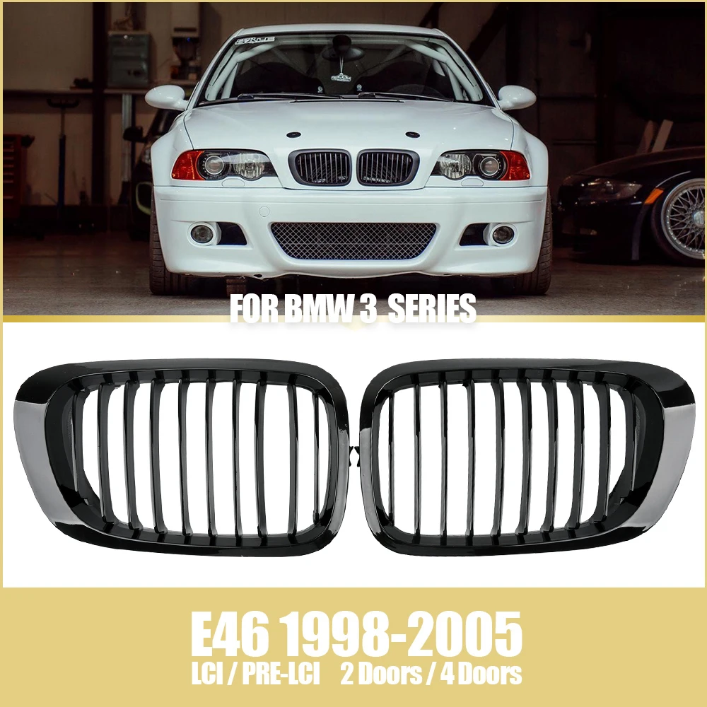 Griglia Nera Rene Anteriore Auto Per Bmw E46 Grill Facelift Prefacelift 2 Porte Coupé/4 Porte Sedan Tuning