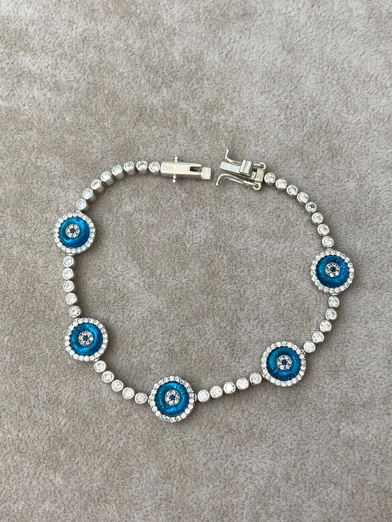 Bracciale Tennis, Bracciale Malocchio, Bracciali Tennis, Bracciale Evileye Turco, Bracciale Argento Malocchio, Argento Sterling 925K