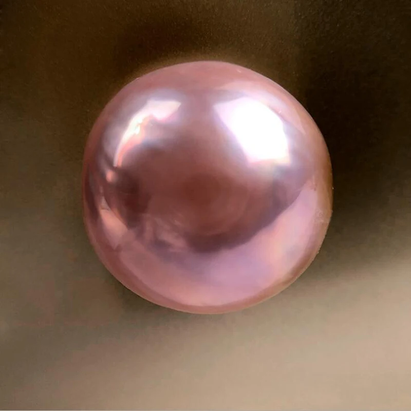 14-15Mm Aaa High Lustre Pink Round Natural Sea Water Mabe Pearl