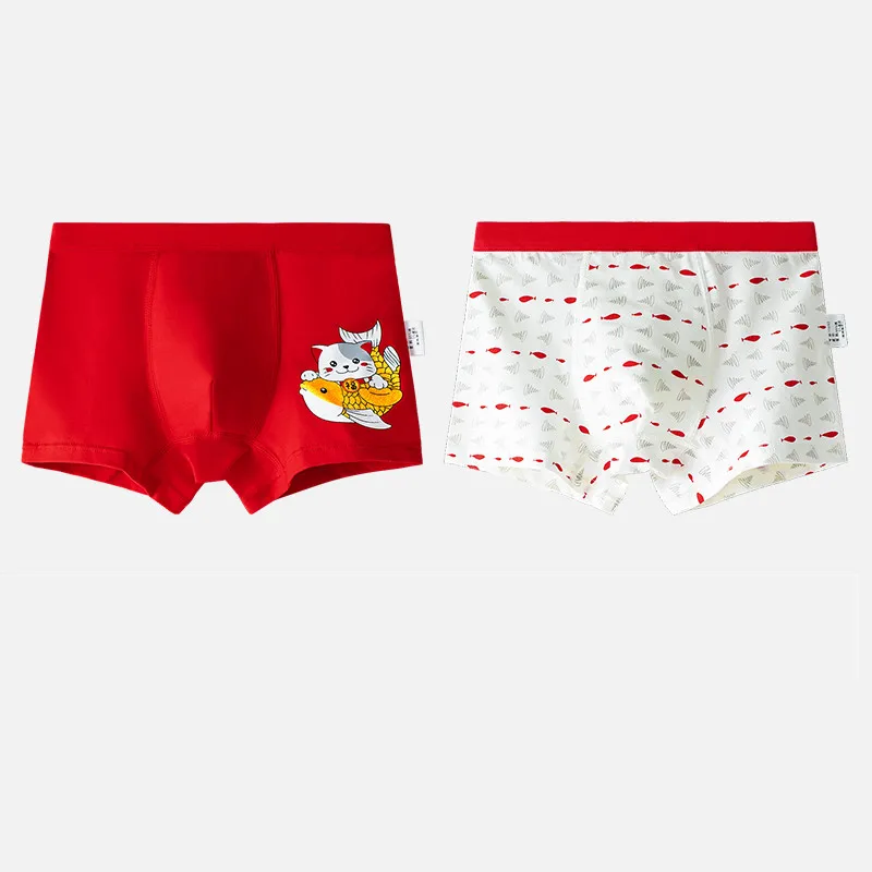 2 Pezzi Natale Rosso Ragazzi Boxer Intimo Boxer Bambini Cotone Ragazzo Mutande Ragazzi Vestiti Per 3 4 6 8 10 12 14 Anni Oku203021