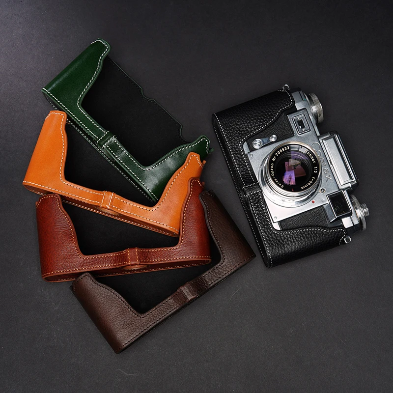 Per Zeiss Ikon Contax Iiia Iia Custodia Protettiva Base Shell Lavoro Manuale Fotocamera Fotografica Custodia In Vera Pelle Di Vacchetta Custodia Per I