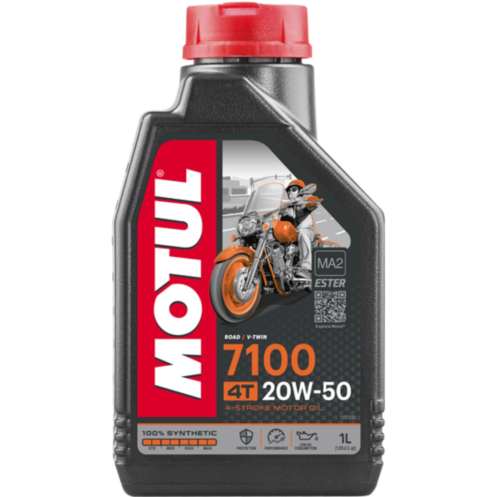 Motul 104104-Olio Motore Per Moto 7100 20W50 4T 4L. 100% Lubrificante Sintetico