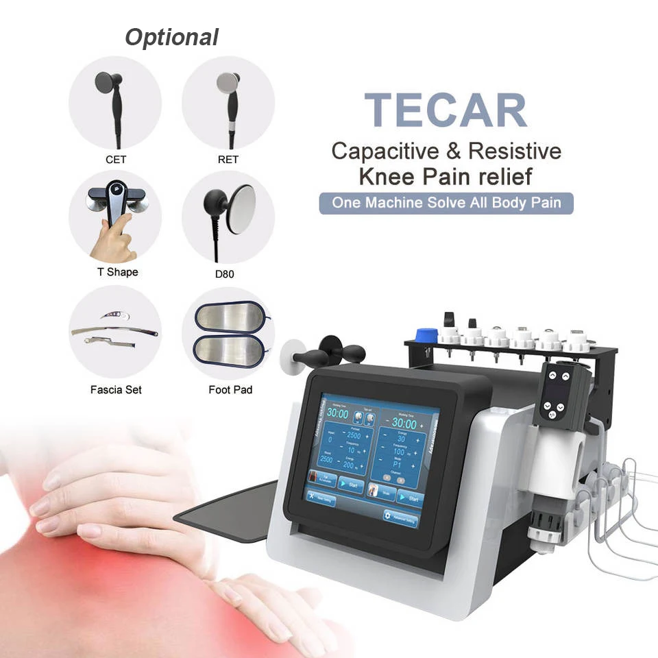 Deep Heat 448Khz Sollievo Dal Dolore 3 In 1 Focus Shockwave Ed Treatment Ems Smart Tecar Terapia Fisica Ad Onde D'Urto Per Clinica