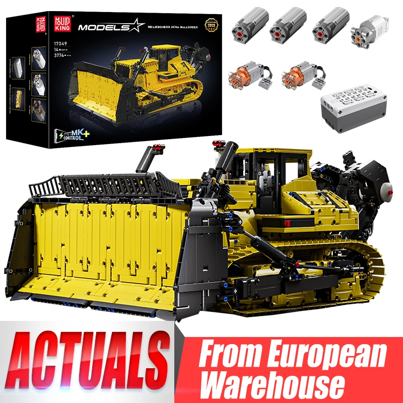 Mold King 17049 Technical Car Toys L'App Motorizzata Pr766 Bulldozer Building Block Assembly Truck Model Kids Regali Di Natale