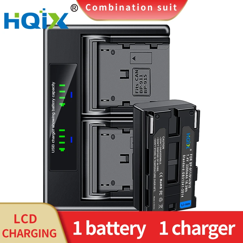 Hqix Per Canon Xl1 Xm1 Xm2 Xv1 Xv2 Xhg1 Xha1 Xl2 Body Kit Fotocamera Bp-911 914 915 Caricabatteria Doppio