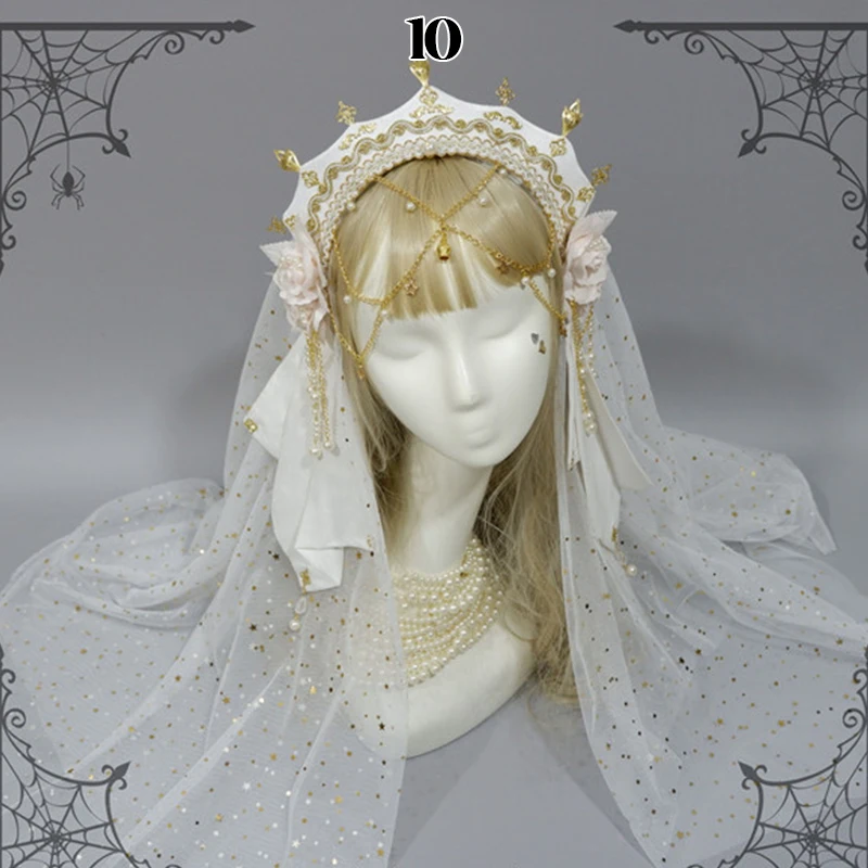 Renaissance Donne Tiara Gothic Tudor Crown Lolita Copricapo Cappello Francese Royal Fascia Europa Palazzo Cosplay Accessori Per Capelli