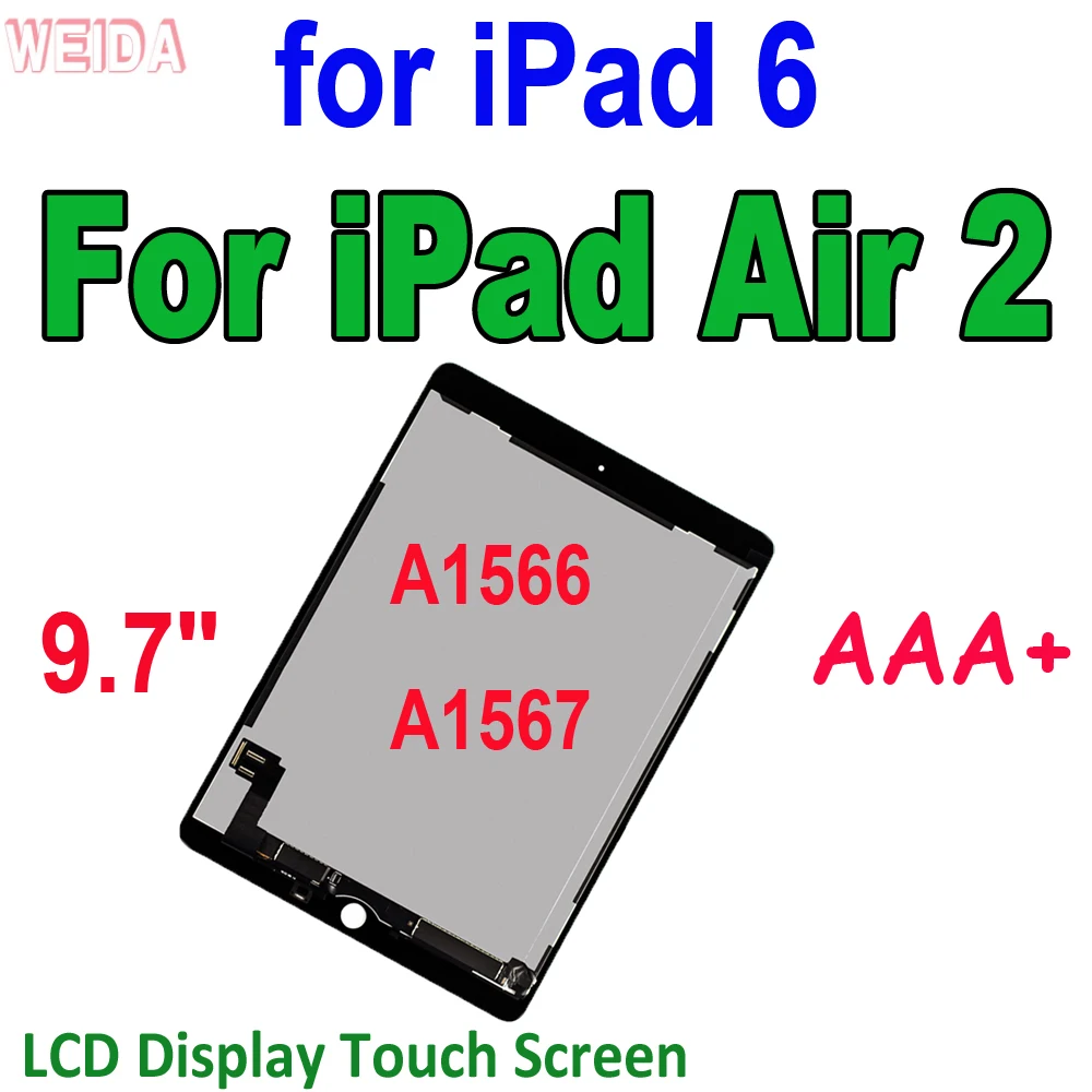 9.7 "Aaa Lcd Per Ipad Air 2 A1566 A1567 / Ipad 6 Display Lcd Touch Screen Digitizer Assembly Per Ipad Air 2 Schermo Lcd