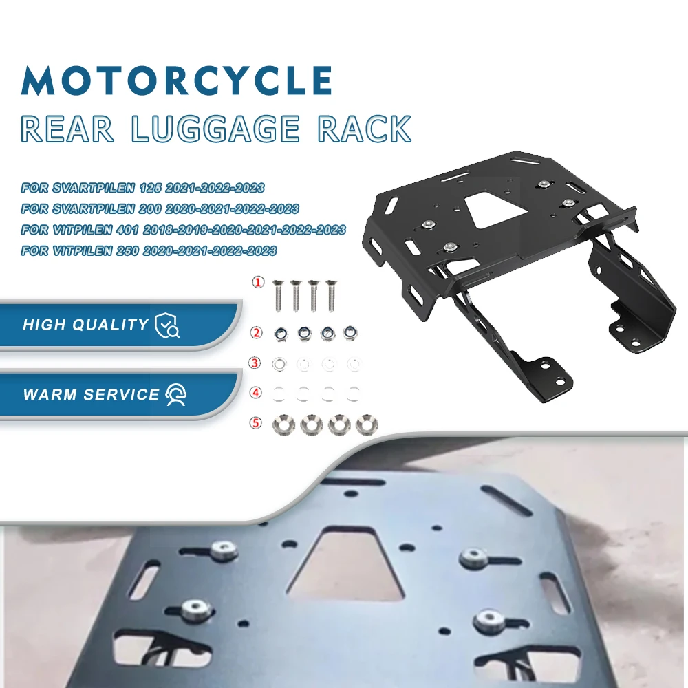 2023 Svartpilen 125 Portapacchi Posteriore Per Moto Portapacchi Per Husqvarna Svartpilen 125 2021-2022-2023 Staffa Portapacchi