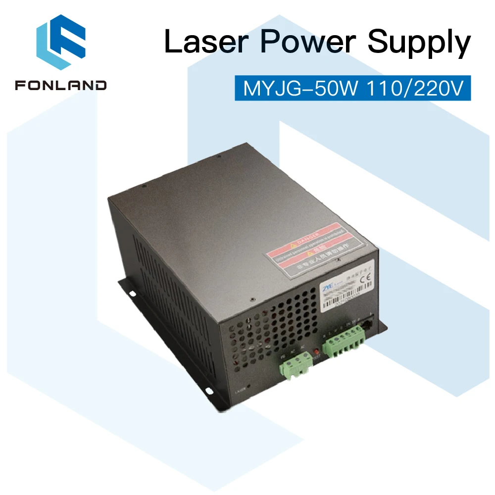 Fonland 50W Alimentatore Laser Co2 Myjg-50W 110V/220V Per Macchina Da Taglio Per Incisione Di Tubi Laser