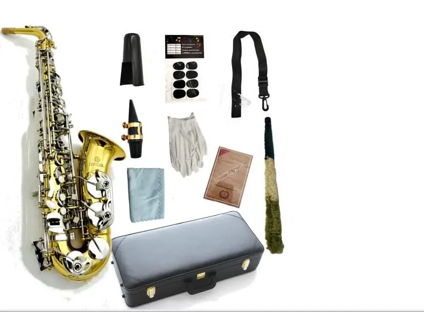 Strumento Professionale Jupiter Jas-720-Gn Eb Sassofono Contralto Cinturino Laccato In Ottone Sax Alta Qualità Con Custodia Spedizione Gratuita