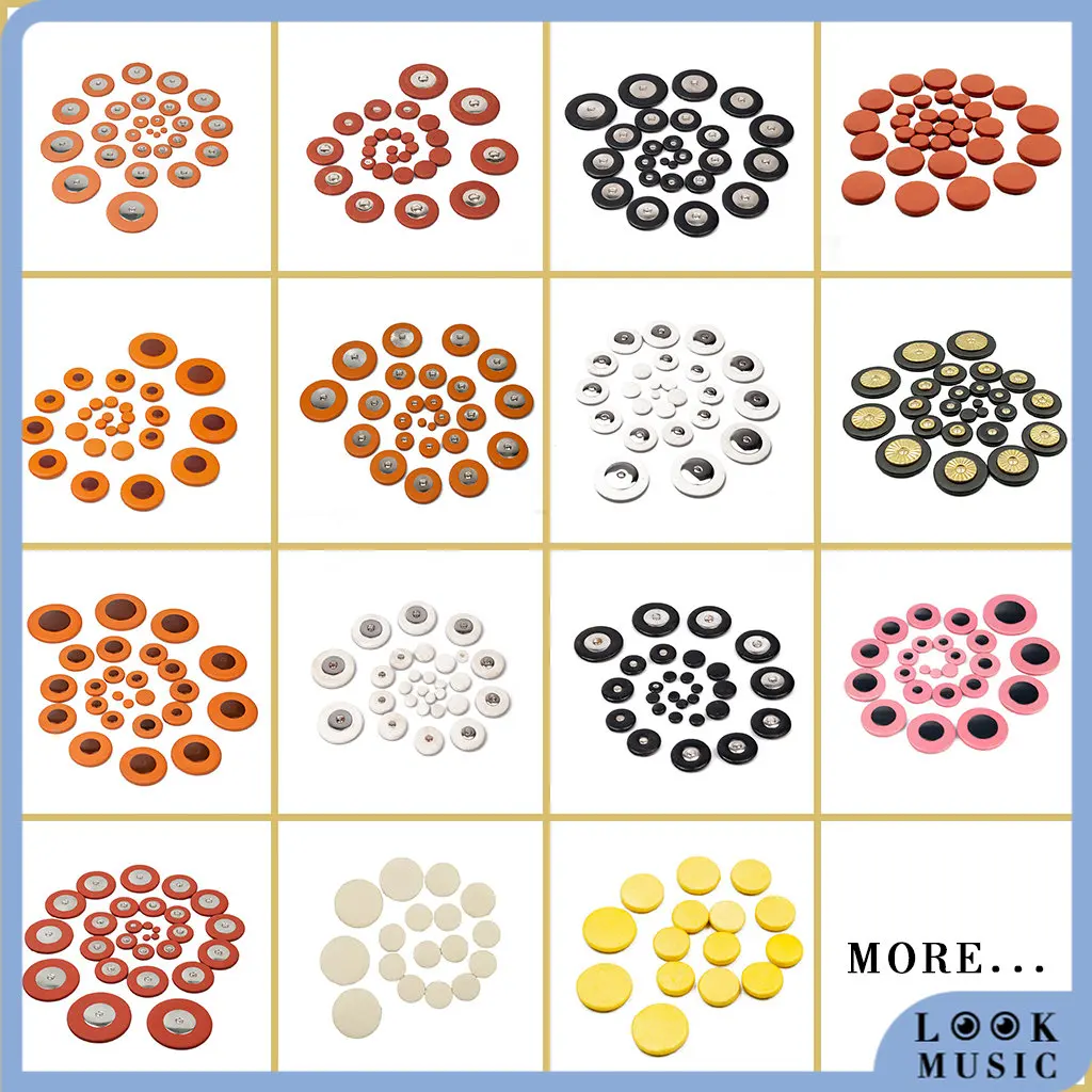 Look Professional Leather Sax Pads Durable Multi Size Good Replacement For Soprano Alto Tenor Saxophone Flute Clarinet Piccolo